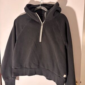 Vuori Restore half zip hoodie in washed black